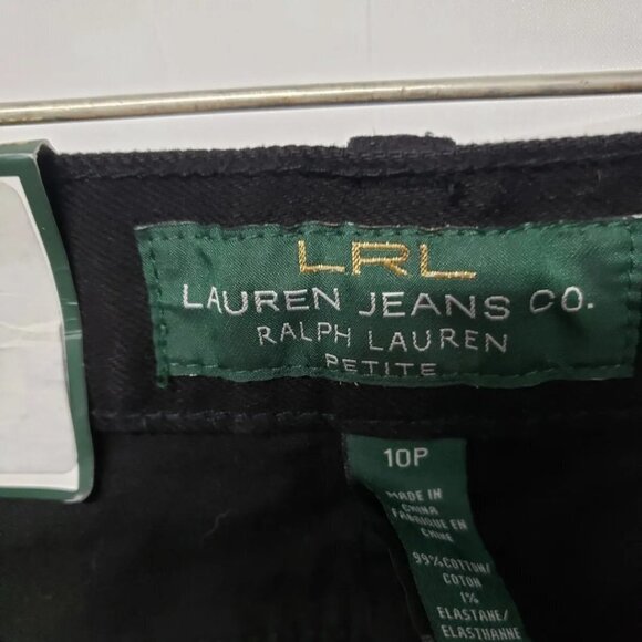 NWT Lauren Ralph Lauren Manhattan Black Classic Straight Leg Jean Size 10P - Picture 9 of 12